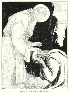 Festus falt på kne (gravering) av Amelia M. (attr.to) Bowerley or Bauerle