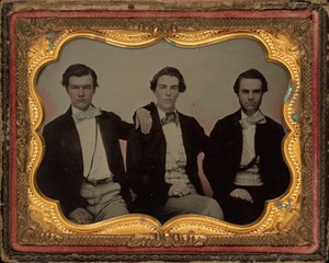 Portrett av tre unge menn av American 19th Century