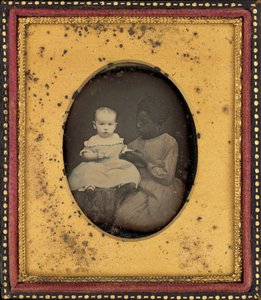 Portrett av et barn og en ung kvinne av American 19th Century