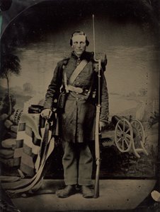 Portrett av en borgerkrigssoldat av American 19th Century