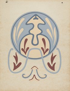 San Antonio de Pala Wall Design fra porteføljen "Decorative Art of Spanish California" av American 20th Century