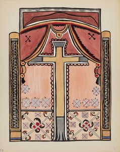 Plate 13: Design med kors, Chimayo: Fra porteføljen "Spanish Colonial Designs of New Mexico" av American 20th Century