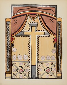 Plate 13: Design med kors: Fra porteføljen "Spanish Colonial Designs of New Mexico" av American 20th Century