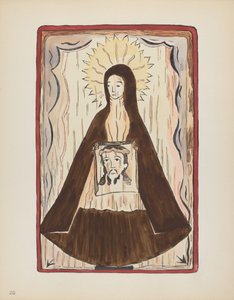 Plate 20: Saint Veronica: Fra porteføljen "Spanish Colonial Designs of New Mexico" av American 20th Century