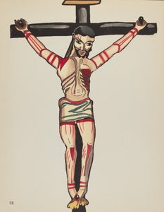 Plate 26: Kristus korsfestet: Fra porteføljen "Spanish Colonial Designs of New Mexico" av American 20th Century
