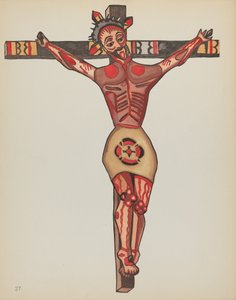 Plate 27: Kristus korsfestet: Fra porteføljen "Spanish Colonial Designs of New Mexico" av American 20th Century