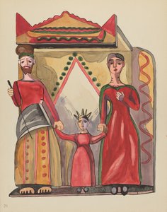 Plate 28: Den hellige familie: Fra porteføljen "Spanish Colonial Designs of New Mexico" av American 20th Century