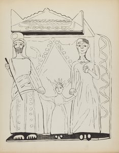 Plate 28: Den hellige familie: Fra porteføljen "Spanish Colonial Designs of New Mexico" av American 20th Century