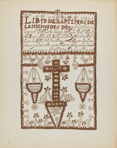 Plate 2: Jemez Book of Baptisms: Fra porteføljen "Spanske kolonialdesign i New Mexico" av American 20th Century