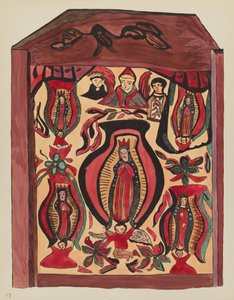 Plate 32: Vår Frue av Guadalupe: Fra porteføljen "Spanish Colonial Designs of New Mexico av American 20th Century