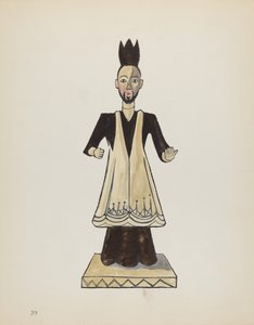Plate 39: Saint John Nepomuk: Fra porteføljen "Spanish Colonial Designs of New Mexico" av American 20th Century
