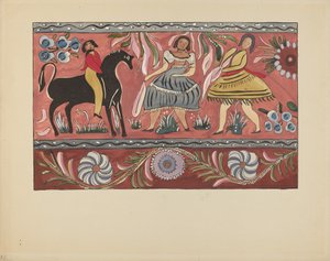 Plate 42: Malt brystdesign: Fra porteføljen "Spanske kolonialdesign i New Mexico" av American 20th Century