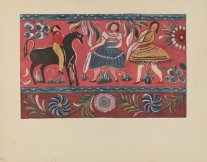 Plate 42: Malt brystdesign: Fra porteføljen "Spanske kolonialdesign i New Mexico" av American 20th Century