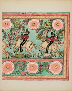 Plate 43: Malt brystdesign: Fra porteføljen "Spanish Colonial Designs of New Mexico" av American 20th Century