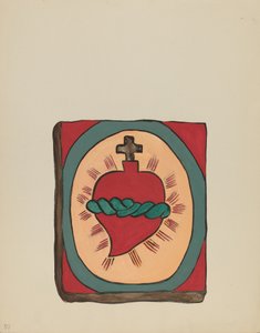 Plate 50: Sacred Heart: Fra porteføljen "Spanish Colonial Designs of New Mexico" av American 20th Century