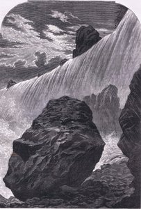 Niagara Falls, illustrasjon fra Cassells History of the United States utgitt av Cassell, Petter & Galpin, ca. 1900 (litho) av American English school