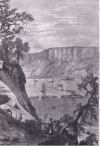 The Palisades of the Hudson, illustrasjon fra Cassells History of the United States utgitt av Cassell, Petter & Galpin, ca. 1900 (litho) av American English school