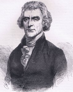 Thomas Jefferson, illustrasjon fra Cassells History of the United States utgitt av Cassell, Petter & Galpin, ca. 1900 (litho) av American English school