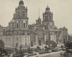 Katedralen i City of Mexico (s/hvitt bilde) av American Photographer (after)