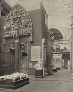 Berømt skulptur fra katedralen i Notre Dame (s/hvitt bilde) av American Photographer (after)
