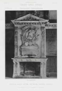 Peis: Grande Salle, Hotel De Ville, Troyes, Frankrike (s/hvitt-bilde) av American Photographer (after)