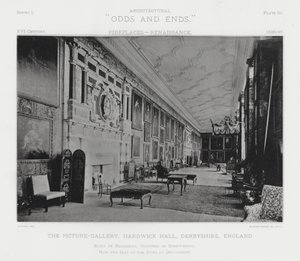 Peis: The Picture-Gallery, Hardwick Hall, Derbyshire, England (s/hvitt-bilde) av American Photographer (after)