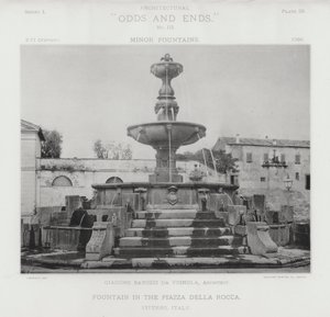 Fontene på Piazza Della Rocca, Viterbo, Italia (s/h-bilde) av American Photographer (after)