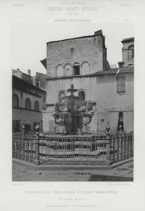 Fontene på Piazza Vittorio Emanuele, Viterbo, Italia (s/h-bilde) av American Photographer (after)