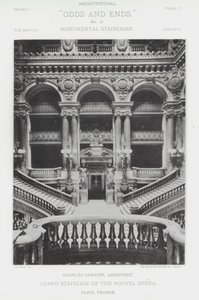 Grand Staircase of the Nouvel Opera, Paris, Frankrike (s/hv-bilde) av American Photographer (after)