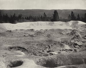 Mammoth Paint Pots, Yellowstone Valley, Wyoming (s/hvitt bilde) av American Photographer (after)
