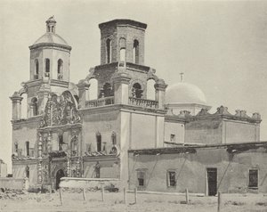 Mission San Xavier Del Bac, Arizona (s/hvitt bilde) av American Photographer (after)