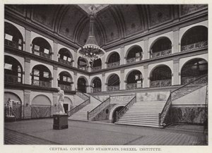 Philadelphia: Central Court and Stairways, Drexel Institute (s/hv-bilde) av American Photographer (after)