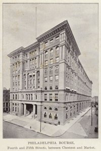 Philadelphia: Philadelphia Bourse, Fourth and Fifth Streets, mellom Chestnut og Market (s/hv-bilde) av American Photographer (after)