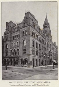 Philadelphia: Young Men's Christian Association, Southeast Corner Chestnut og Fifteenth Streets (s/hv-bilde) av American Photographer (after)