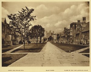 Princeton University: Henry og Foulke Hall; Blair Tower; Klasse fra 1901 og Laughlin Halls (s/hvitt-bilde) av American Photographer (after)