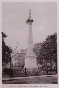 Pulaski-monumentet, Monterey Square (s/hvitt bilde) av American Photographer (after)
