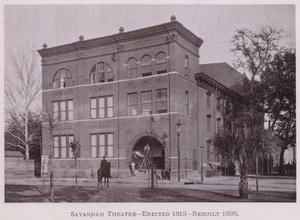 Savannah Theatre, reist 1813, gjenskapt 1895 (s/hvitt-bilde) av American Photographer (after)