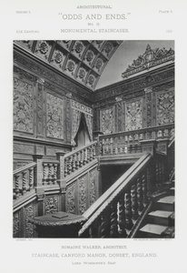 Staircase, Canford Manor, Dorset, England (s/hvitt-bilde) av American Photographer (after)