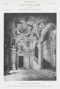 Trapp i Palazzo Cataldi, Genova, Italia (s/hv-bilde) av American Photographer (after)