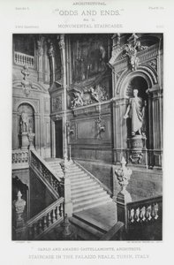 Trapp i Palazzo Reale, Torino, Italia (s/hvitt bilde) av American Photographer (after)