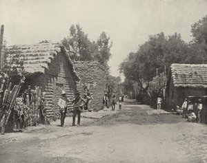 Gatescene i Santa Anita, Mexico (s/hvitt bilde) av American Photographer (after)