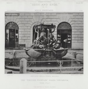 "Skildpaddefontenen," Piazza Tortaruga, Roma, Italia (s/hvitt-bilde) av American Photographer (after)