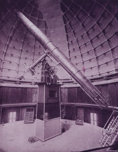 Det store teleskopet, i Lick Observatory (s/hvitt-bilde) av American Photographer (after)
