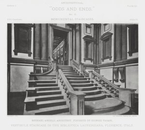 Vestibyle trapp i Biblioteca Laurenziana, Firenze, Italia (s/h foto) av American Photographer (after)