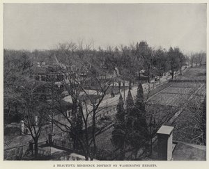 Et vakkert boligdistrikt på Washington Heights (s/hvitt-bilde) av American Photographer