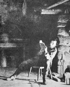 Abraham Lincoln (1809-65) som ung gutt (s/hvitt-bilde) av American Photographer