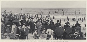 Stranden ved Far Rockaway, den sørligste grensen til bydelen Queens (s/hvitt bilde) av American Photographer