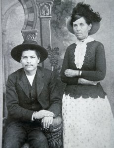 Belle Starr med sin venn "Blue Duck" (s/hvitt-bilde) av American Photographer