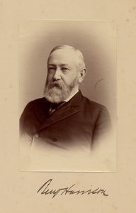 Benjamin Harrison (1833-1901), 23. president i USA, foto av George Prince, Washington DC (albumfoto) av American Photographer