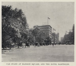 Cab Stand på Madison Square, og Hotel Bartholdi (s/h foto) av American Photographer